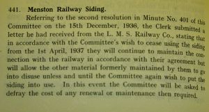 Railway Siding,  Minute 411